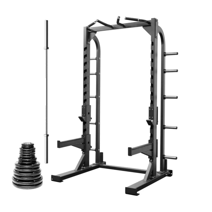 Select Fitness Commercial Half Rack Bundle Select Fitness SF Half Rack + 300lb Plate Set + Barbell