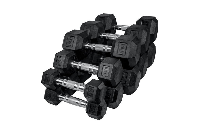 Select Fitness Premium Rubber Hex Dumbbell 5-50LB Weights Select Fitness