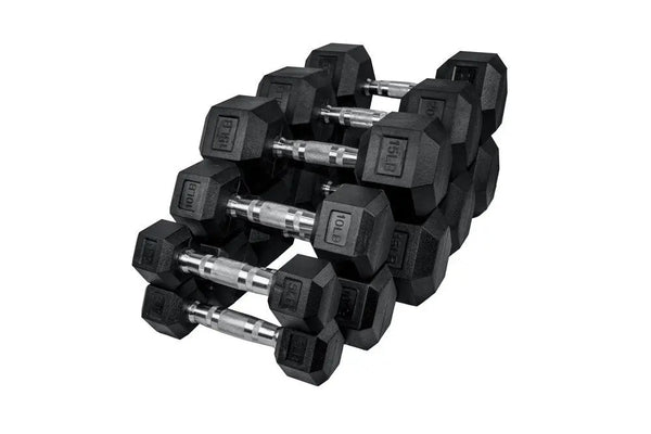 Premium Rubber Hex Dumbbell Set 5-50LB Gym Concepts