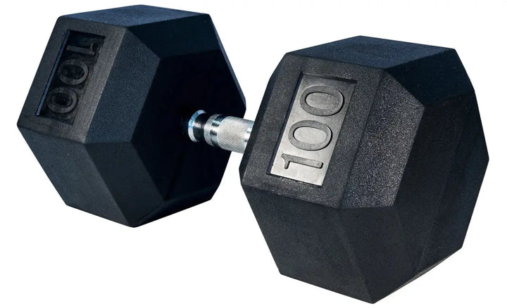 Select Fitness Premium Rubber Hex Dumbbell Set | 5-100LB Weights Select Fitness
