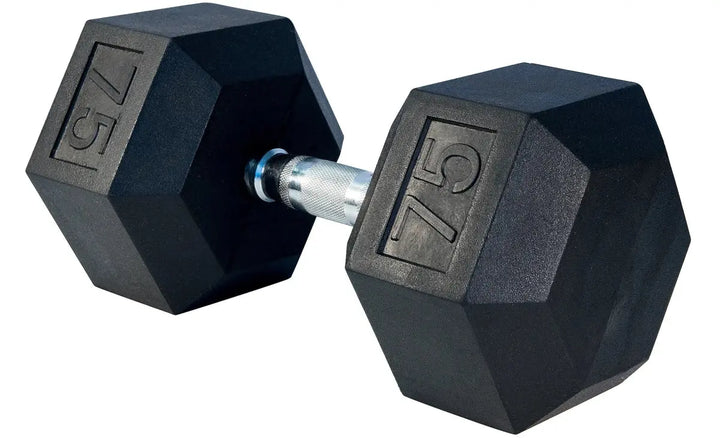 Select Fitness Premium Rubber Hex Dumbbell Set 55-75 LB Weights Select Fitness