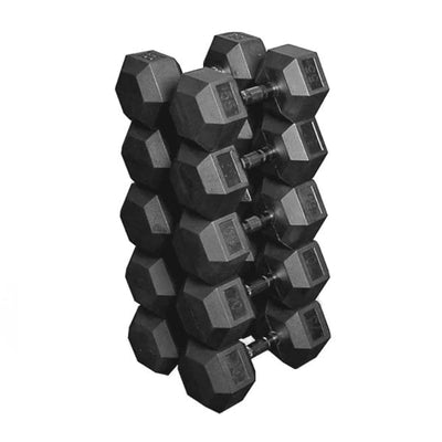 Select Fitness Premium Rubber Hex Dumbbell Set 55-75 LB Weights Select Fitness