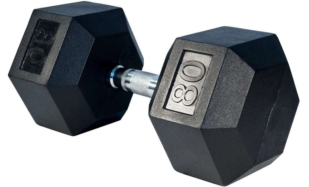 Select Fitness Premium Rubber Hex Dumbbells Weights Select Fitness 80 lbs