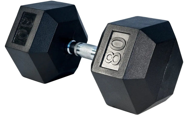 Select Fitness Premium Rubber Hex Dumbbells Weights Select Fitness 80 lbs