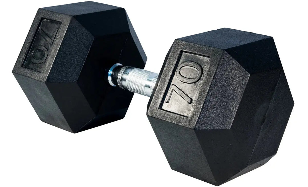 Select Fitness Premium Rubber Hex Dumbbells Weights Select Fitness 70 lbs