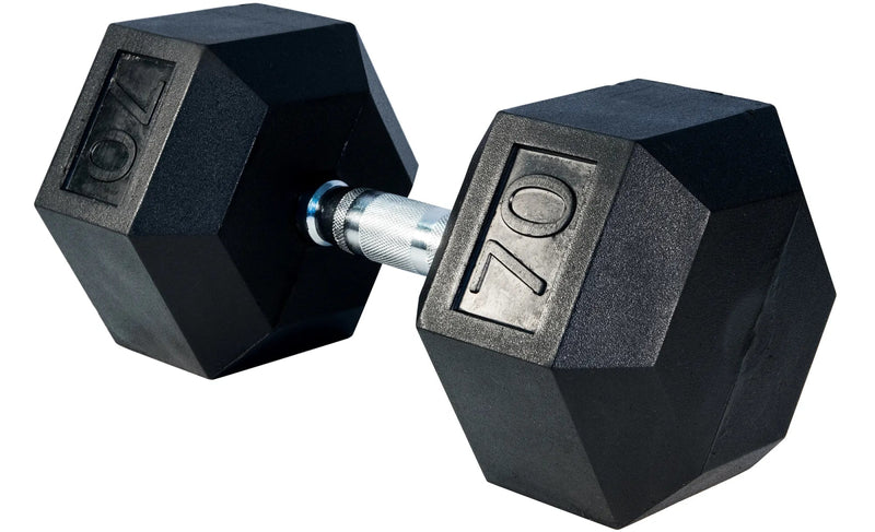 Select Fitness Premium Rubber Hex Dumbbells Weights Select Fitness 70 lbs