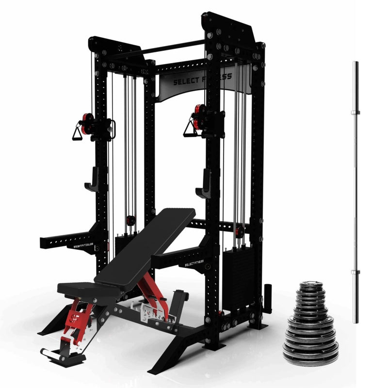 Select Fitness SF-3 Functional Half Rack Bundle Strength Select Fitness SF-3 + 300lb Tri-Grip Set + SF FIB-5 Adjustable Bench