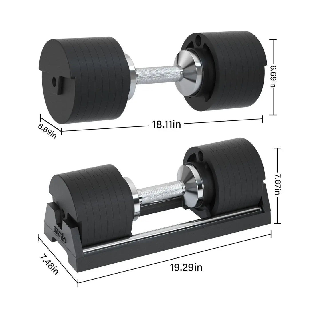 Snode Drop-proof Cast Iron Adjustable Dumbbells 80 lbs And 8 Magnet Weight Plates Bundle Weights Snode Sport