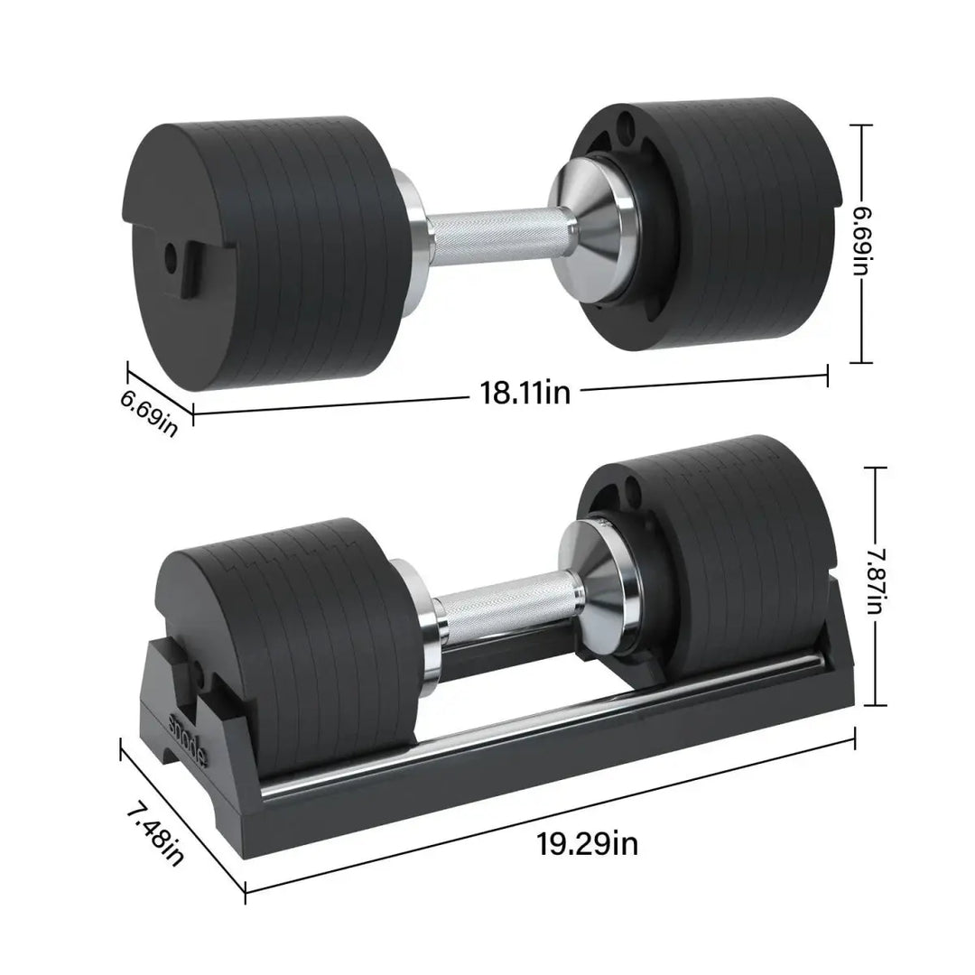 Snode Ultimate Strength Training Bundle : Adjustable Dumbbells (80 lbs)/Magnetic plates/Rack Weights Snode Sport