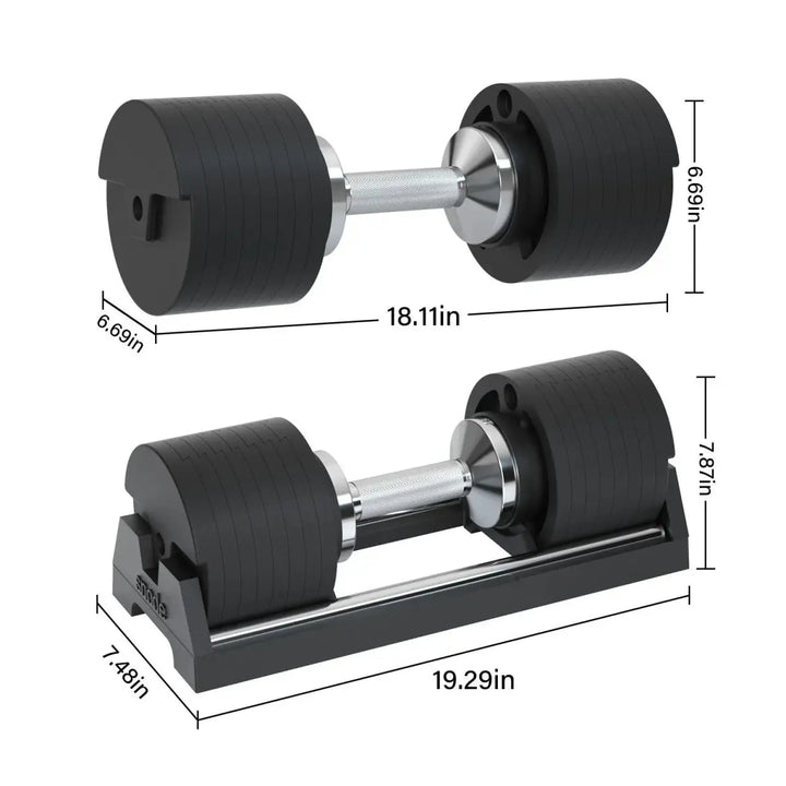 Snode Ultimate Strength Training Bundle : Adjustable Dumbbells (80 lbs)/Magnetic plates/Rack Weights Snode Sport
