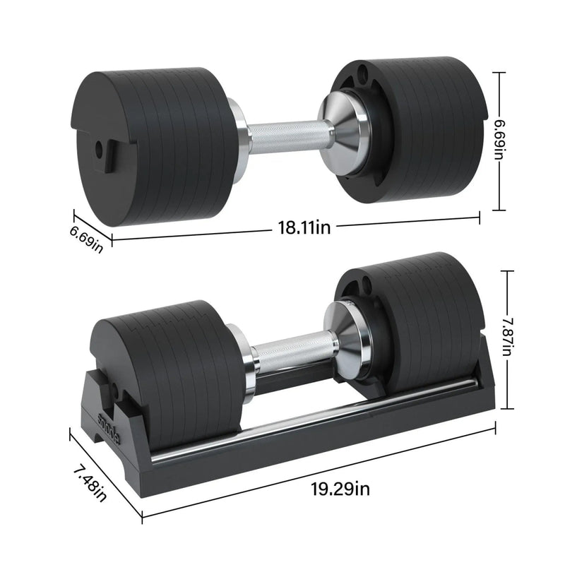 Snode Ultimate Strength Training Bundle : Adjustable Dumbbells (80 lbs)/Magnetic plates/Rack Weights Snode Sport