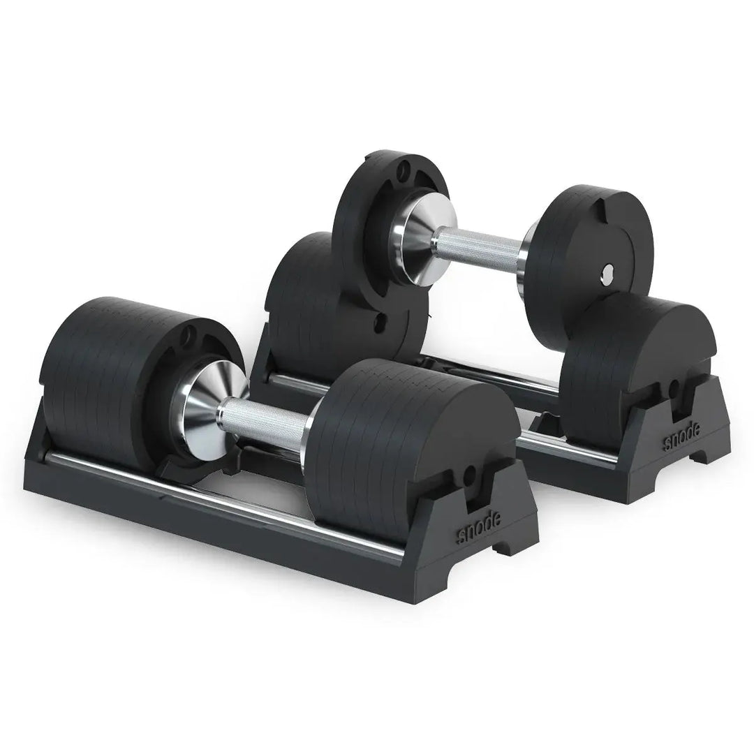 Snode Ultimate Strength Training Bundle : Adjustable Dumbbells (80 lbs)/Magnetic plates/Rack Weights Snode Sport