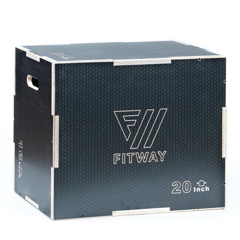 FitWay 3 in 1 Non-Slip Wood Plyo Box 16 x 20 x 24 Inch Strength & Conditioning FitWay Fitness