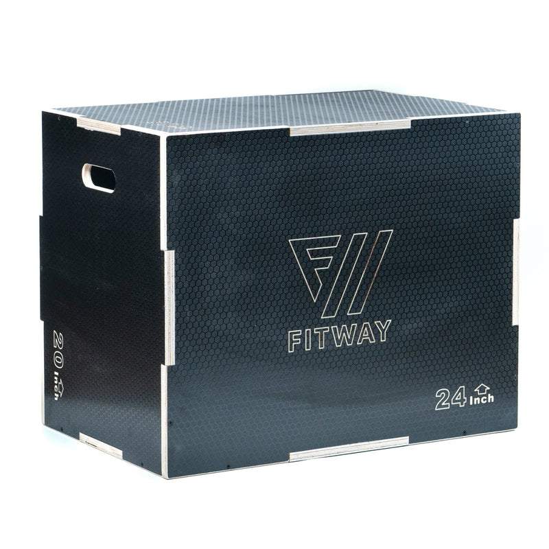 FitWay 3-in-1 Non-Slip Wood Plyo Box 30 x 24 x 20 Inch Strength & Conditioning FitWay Fitness
