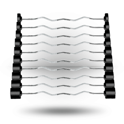 York Barbell Fixed Pro EZ Curl Barbell - Rubber Coated Weights York Barbell