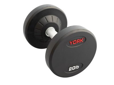 York Dumbbells Medial Grip Rubber Coated Pro Style Weights York Barbell 5 LB