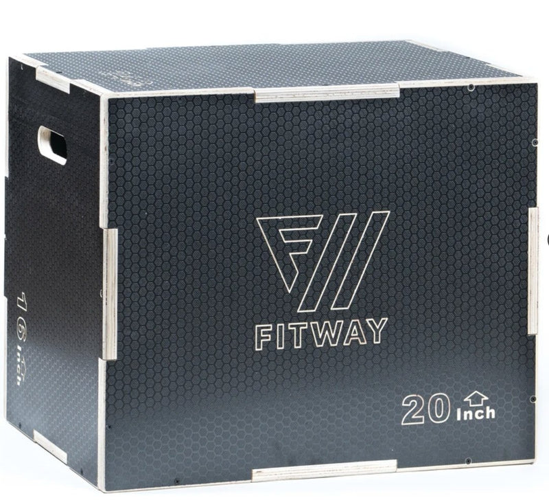 FitWay 3-in-1 Non-Slip Wood Plyo Box, 16" x 20" x 24" Strength & Conditioning FitWay Fitness   
