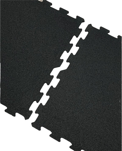 GymGrounds Remnants Interlocking Rubber Tile - Black - 8mm Flooring GymGrounds   