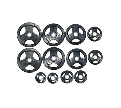 GC Tri-Grip Rubber Olympic Plate Set, 245 lbs Weights Gym Concepts   