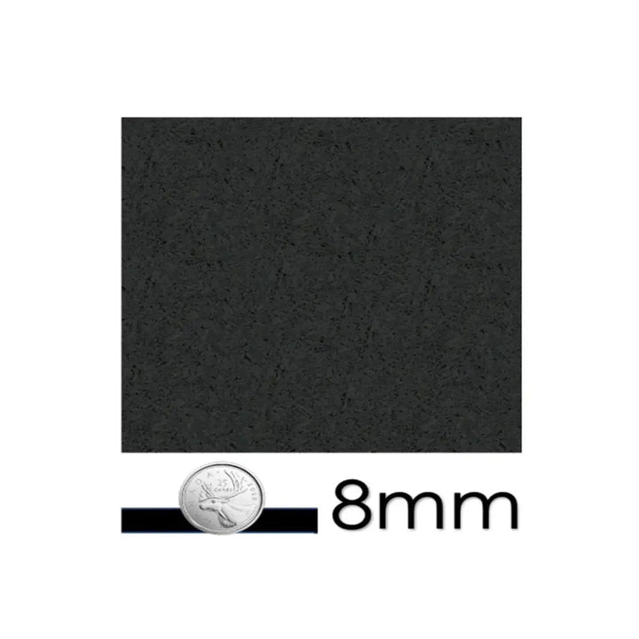 GymGrounds Rolled Rubber Flooring Flooring GymGrounds Black 8mm 25 FT
