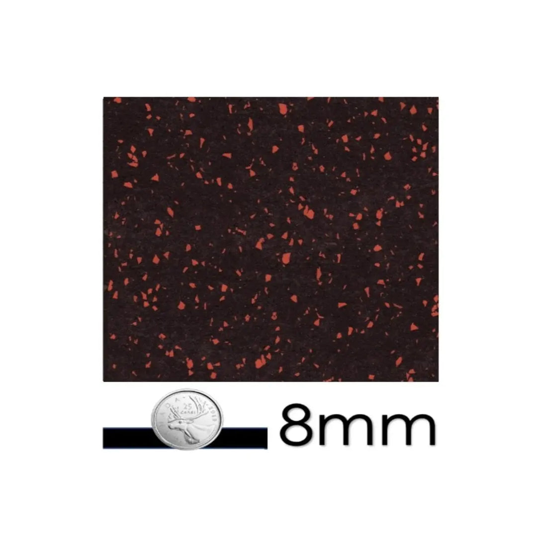 GymGrounds Rolled Rubber Flooring Flooring GymGrounds Red Speckle 8mm 25 FT