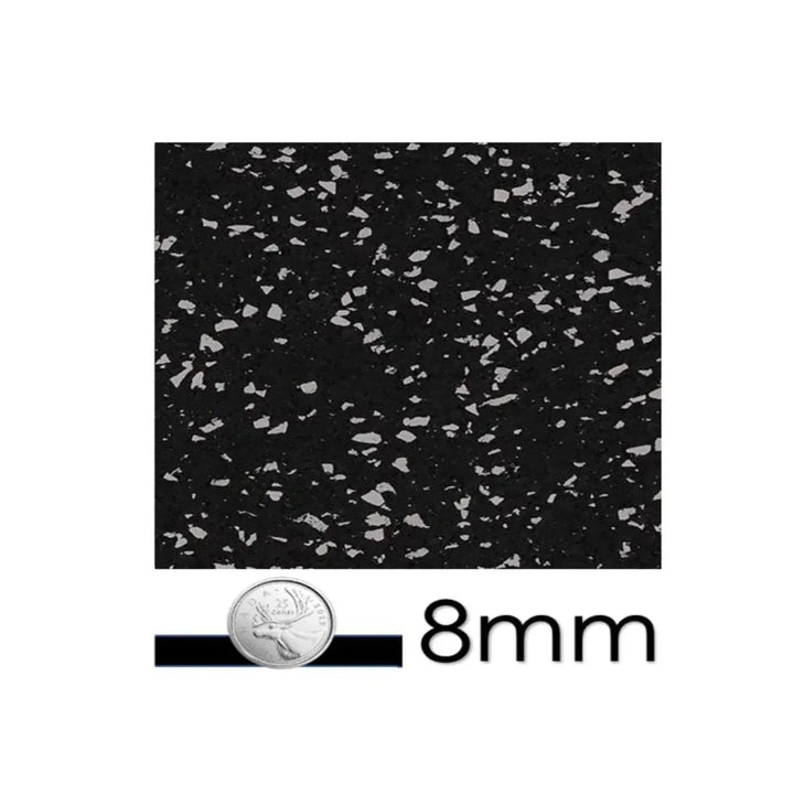 GymGrounds Rolled Rubber Flooring Flooring GymGrounds Grey Speckle 8mm 25 FT