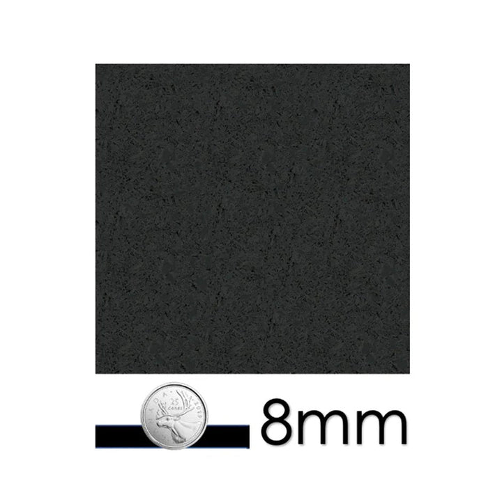 Interlocking Rubber Tile - 23" x 23" - 8mm | GymGrounds Flooring GymGrounds Black