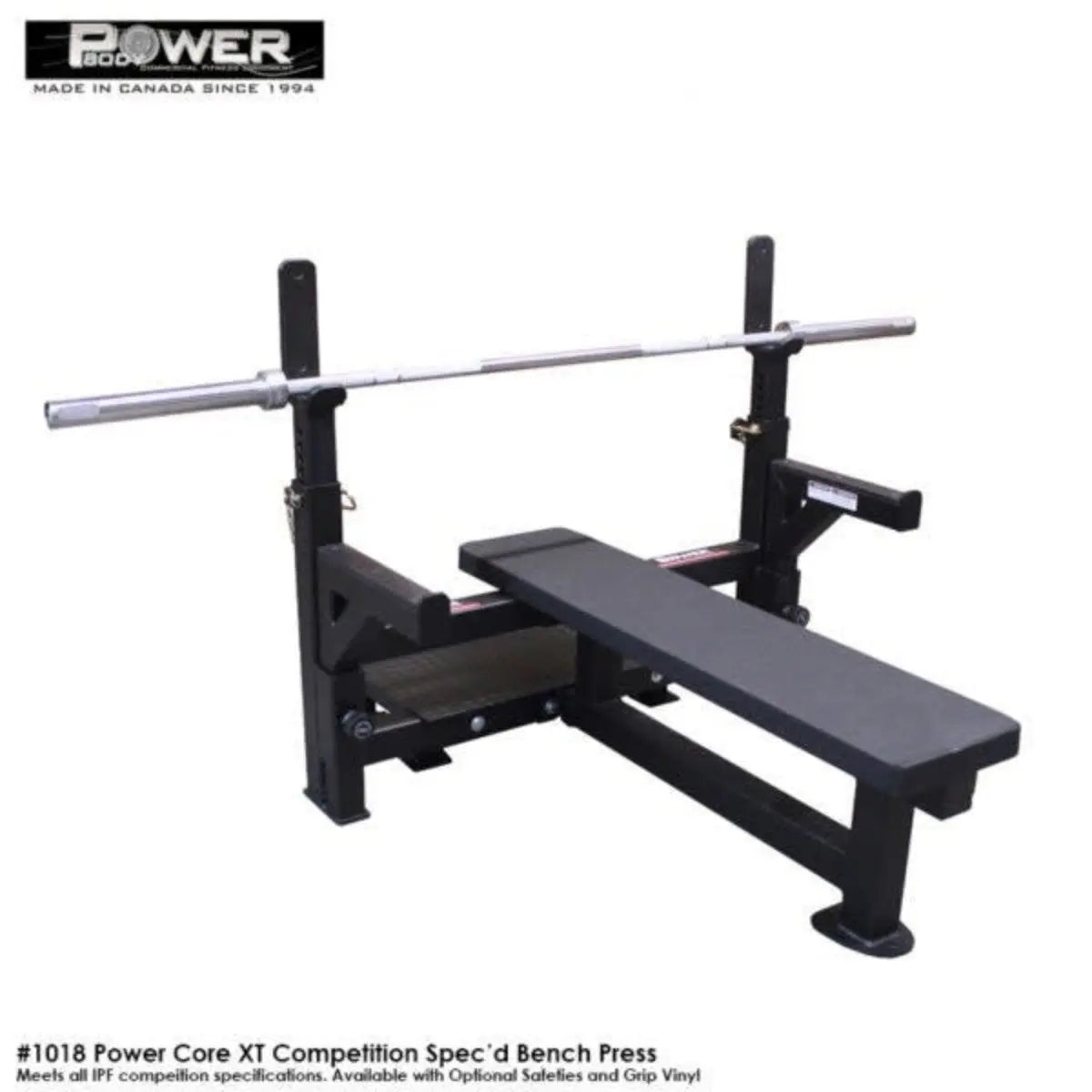 Power Body #1018 Competition Bench Press w/Safety Commercial Power Body