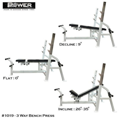 Power Body #1019 3 Way Olympic Bench Commercial Power Body   