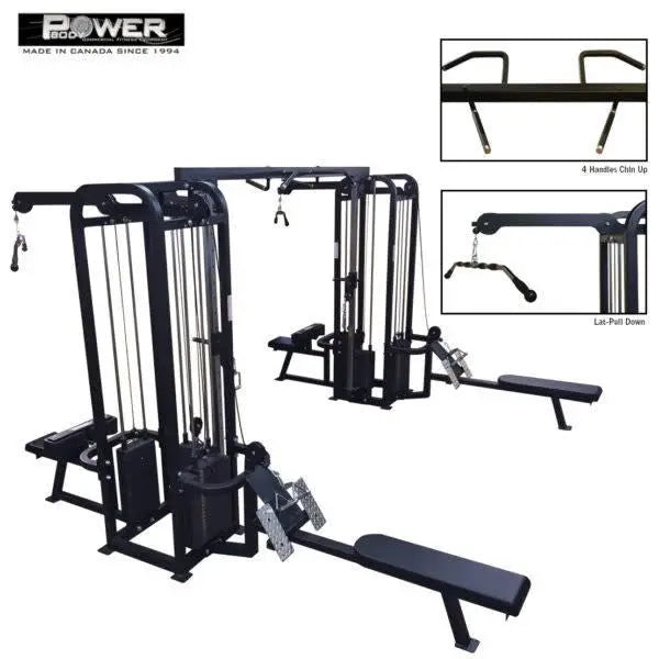 Power Body #2055 Jungle Gym With Cable Crossover - 6 Stacks Commercial Power Body