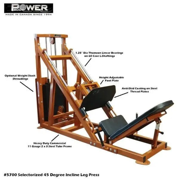 Power Body #5700 Leg Press 45 Degrees Commercial Power Body