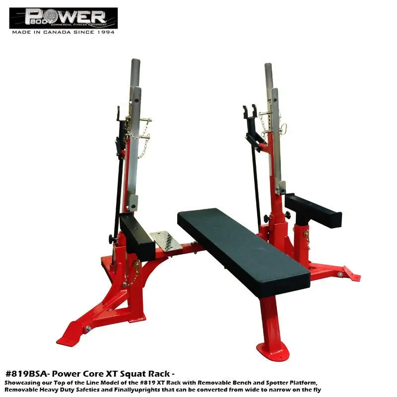 Power Body #819BSA XT Squat Rack w/Detachable Bench Commercial Power Body