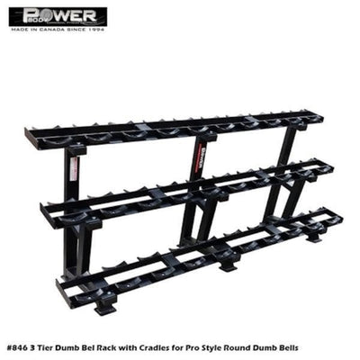 Power Body #846 3 Tier Dumbbell Rack w/Cradle - 15 Pairs Storage Power Body   