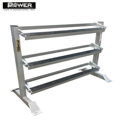 Power Body #851 3 Tier Dumbbell Rack w/nylon - 4ft Storage Power Body
