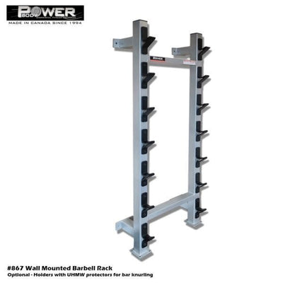 Power Body #867 Elite Wall Mounted Barbell Rack - 7 Pairs Storage Power Body   