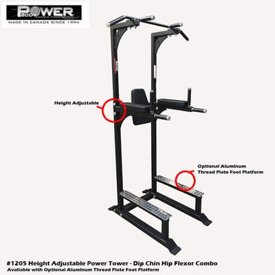 Power Body Height Adjustable Chin/Dip/Hip Flexor Combo Commercial Power Body