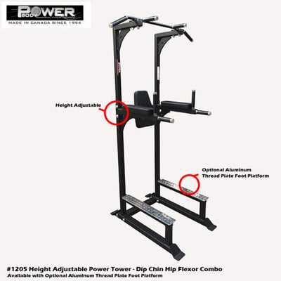 Power Body Height Adjustable Chin/Dip/Hip Flexor Combo Commercial Power Body   
