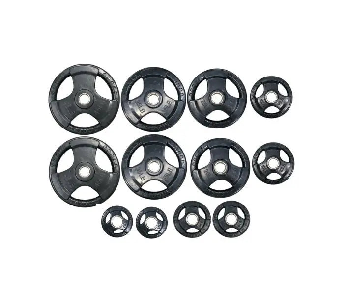 Select Fitness Tri-Grip Rubber Olympic 245lb Plate Set Weights Select Fitness