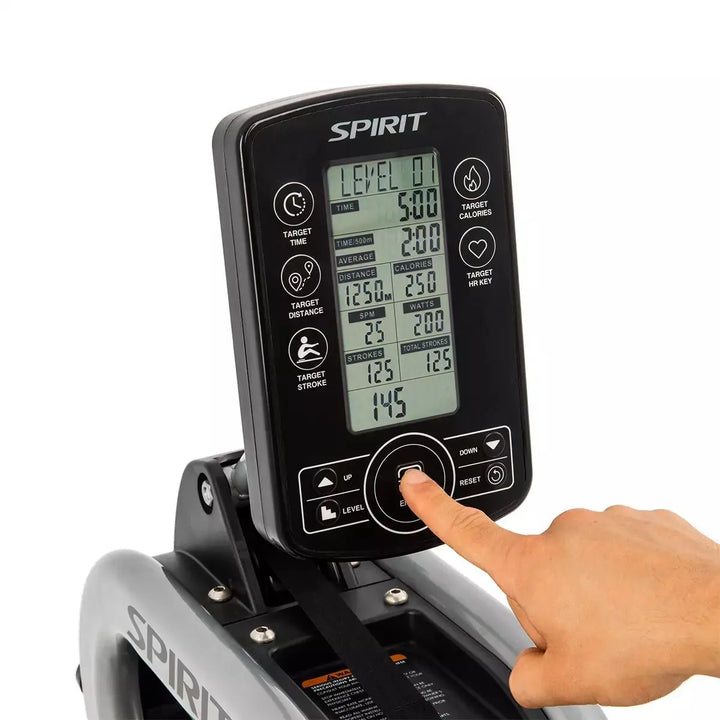Spirit Fitness CRSW800H20 Light Commercial Water Rower Rowing Machine Cardio Spirit Fitness