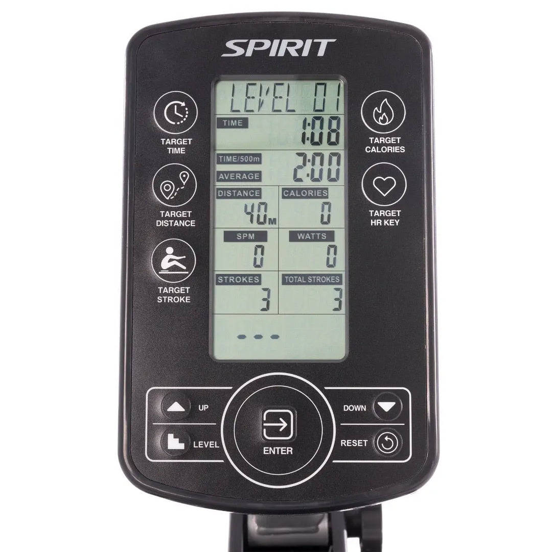 Spirit Fitness CRSW800H20 Light Commercial Water Rower Rowing Machine Cardio Spirit Fitness