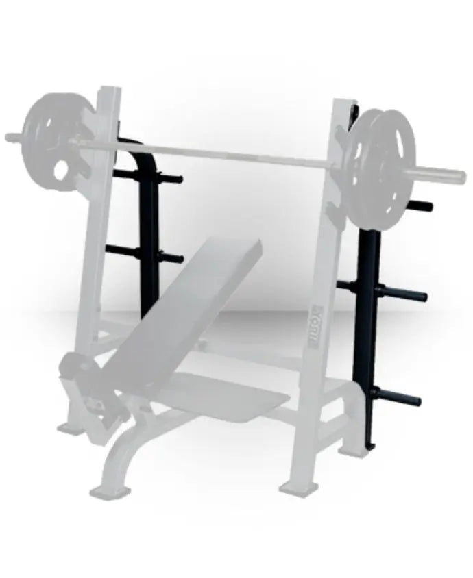 STS Olympic Bench Weight Storage Attachment Commercial York Barbell White