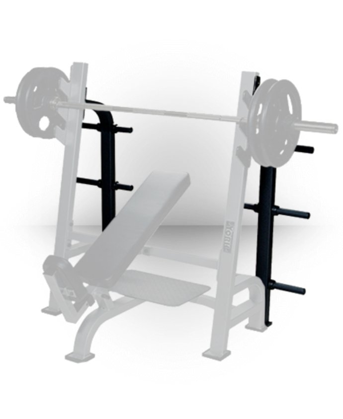 STS Olympic Bench Weight Storage Attachment Commercial York Barbell White