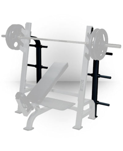 STS Olympic Bench Weight Storage Attachment Commercial York Barbell White  