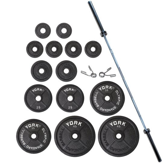 York 300LB Legacy Precision Milled Oympic Plate Set Weights York Barbell   