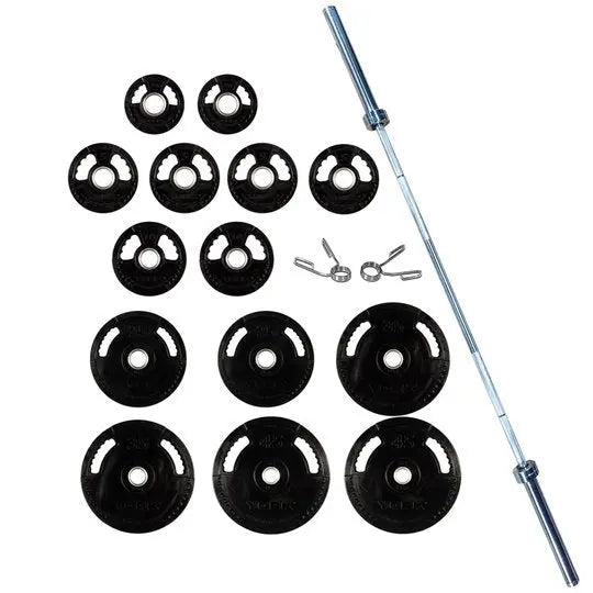 York Barbell | 300LB G2 Thin Line Rubber Olympic Plate Set Weights York Barbell