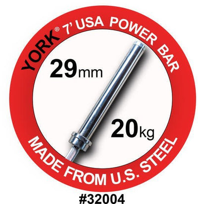 York Barbell | Elite Olympic Power Bar - 29mm Weights York Barbell