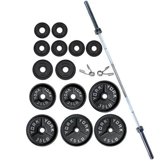 York Deep Dish Olympic Plate Set - 300lb Weights York Barbell