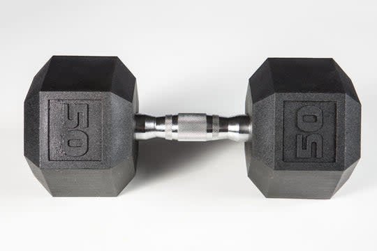 York Dumbbell - Premium PVC Hex w/Chrome Ergo Handle Weights York Barbell