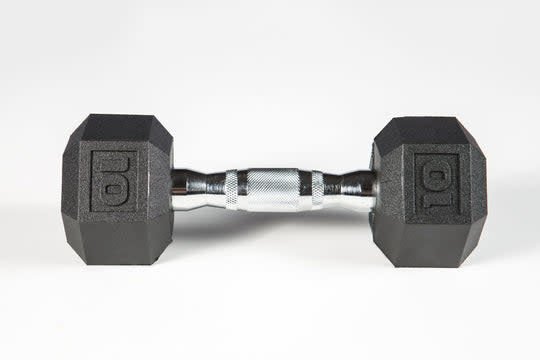 York Dumbbell - Premium PVC Hex w/Chrome Ergo Handle Weights York Barbell