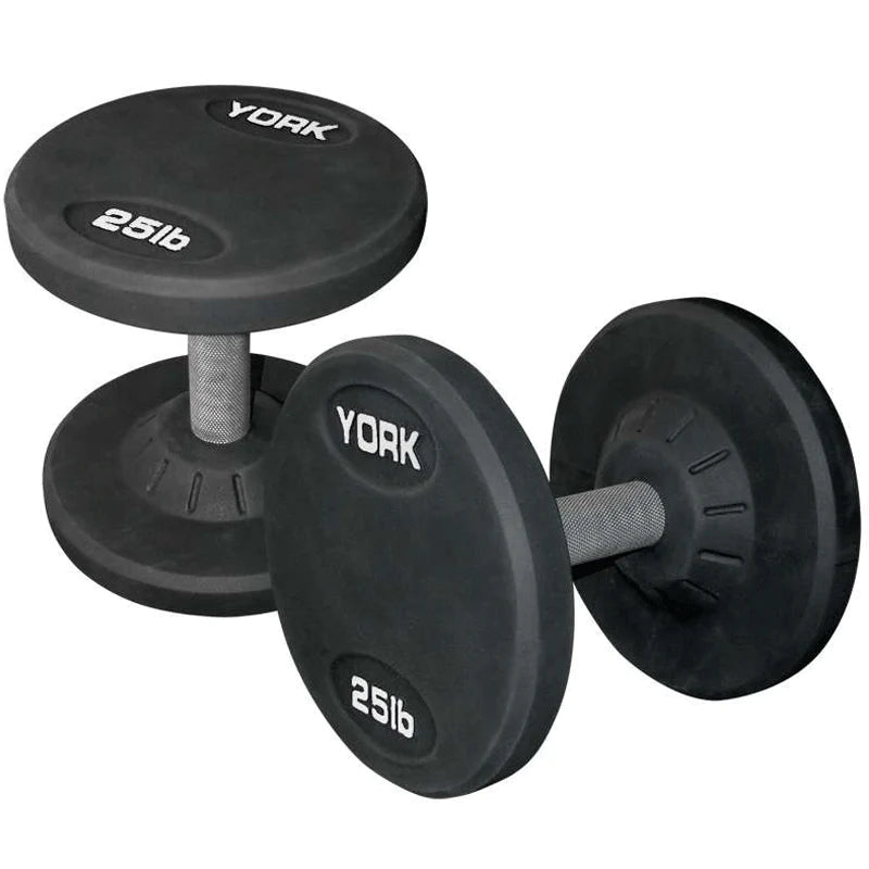 York Dumbbells Medial Grip Rubber Coated Pro Style Weights York Barbell 10 LB  